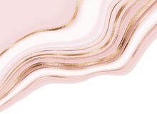 Elegant Marble Background Texture With Gold Splash Border.