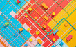 © Audrey Shtecinjo/Stocksy - Colourful background from geometric shapes and net
