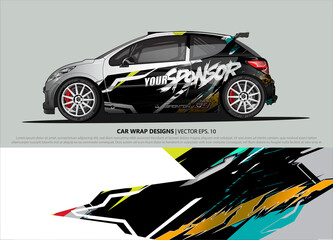 Race car wrap design vector for vehicle vinyl sticker and automotive decal livery