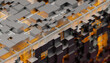 © Javier Pardina/Stocksy - Technology orange cubes particles