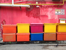 Color, Colourful Street In Singapore, Multicoloured Box