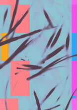 Pastel Pink, Cyan Glitch Background, Texture