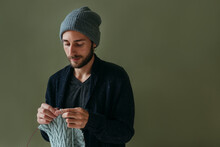 Knitting Crafty Man.