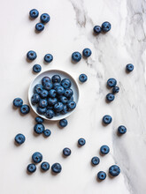 Small Plate Of Blueberries