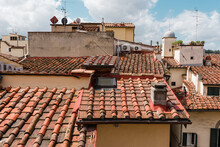 Traditional Red Tiled Roofs In Florence, Italy