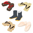 © kisasage - 日本の履物のイラストセット