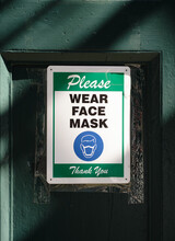 "Wear Face Mask" Sign In The City Of New Orleans