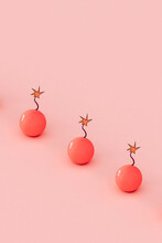 Special Offer Concept. Pink Bomb 3d Render Illustration