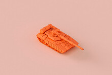 Close Up Of Pinks War Tank With Copy Space.