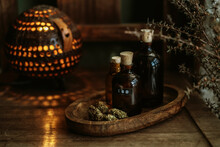 Cannabis Oil And Lamp

