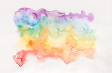 Rainbow Coloured Watercolor Painting