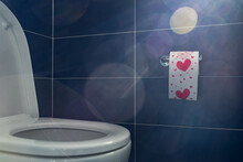 Toilet Paper With Red Hearts 