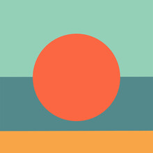 Vibrant Geometric Illustration With An Orange Circle
