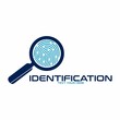 Identification vector logo template. This design use magnifying glass and finger print symbol. Suitable for security.