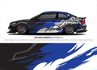 car wrap design. simple lines with abstract background vector concept for vehicle vinyl wrap and automotive decal livery
