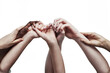 © Ruan J/peopleimages.com - Embracing unity through diversity. Shot of a group of hands holding on to each other against a white background.
