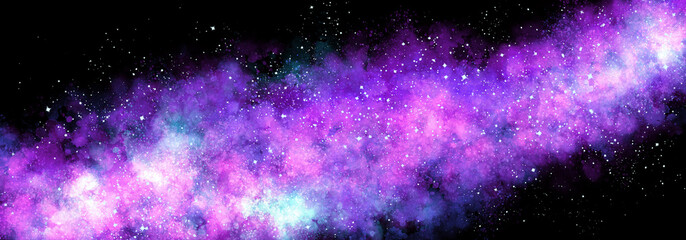 Wall Mural - space background with realistic nebula and lots of shining stars. infinite universe and starry night
