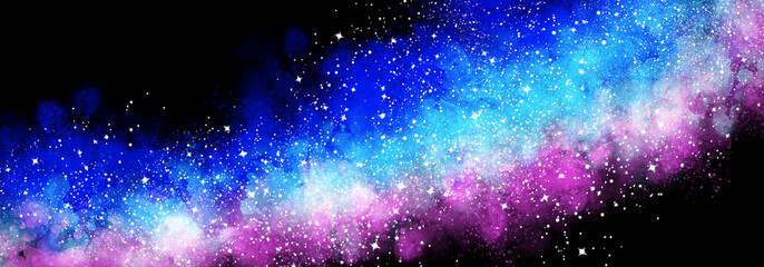 Wall Mural - space background with realistic nebula and lots of shining stars. infinite universe and starry night