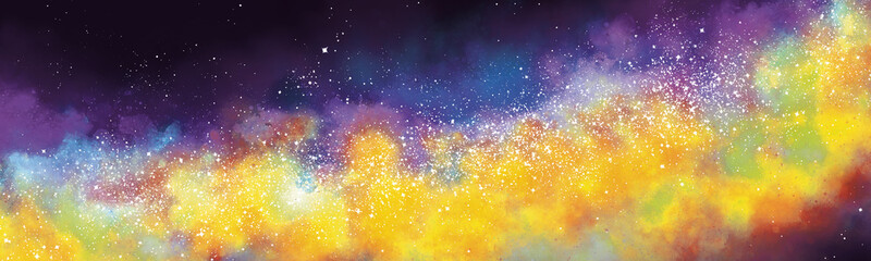 Wall Mural - space background with realistic nebula and lots of shining stars. infinite universe and starry night
