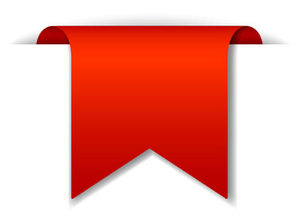 Wall Mural - Red banner design on white background