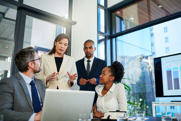 Aufkleber - Getting the job done with teamwork. Cropped shot of a group of business colleagues meeting in the boardroom.