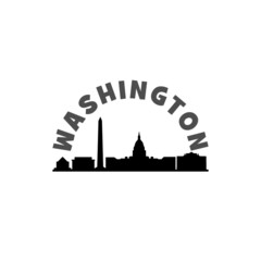 Sticker - Washington icon isolated on white background