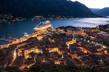 Wall Mural - Panorama of the Bay of Kotor and the town