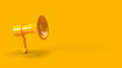 megaphone yellow background dander message 