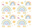 Colorful pattern in scandinavian style. Flat illustration isolated on white background 