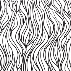 Wall Mural - Wavy background. Hand drawn waves. Stripe abstract texture with many lines. Waved pattern. Black and white illustration for banners, flyers or posters