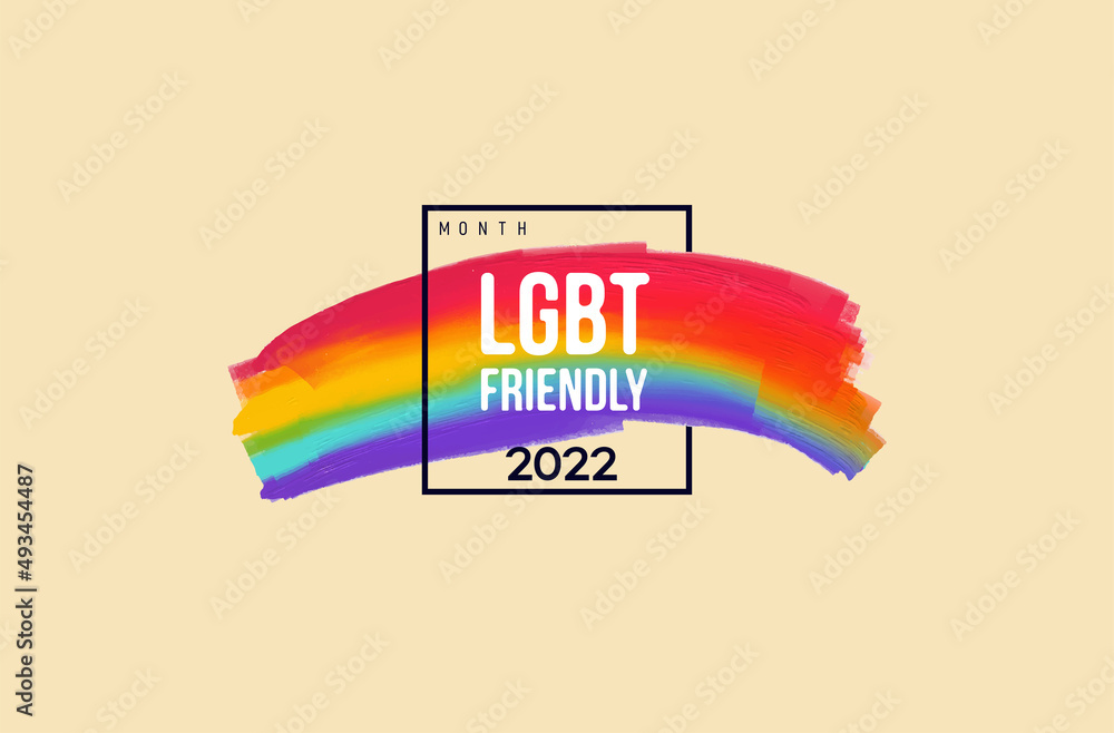 Lgbtq pride month flag 2022 concept. Brush stroke banner Lgbt rainbow ...