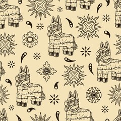 Canvas Print - Mexican party decoration seamless pattern