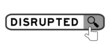 © bankrx - Search banner in word disrupted with hand over magnifier icon on white background
