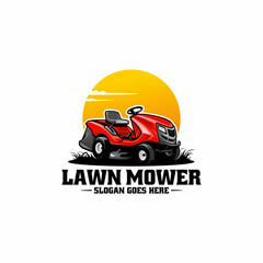 Wall Mural - lawn care - lawn mower isolated logo vector