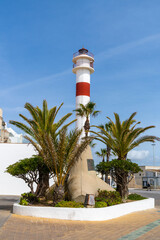 Sticker - view of the historic lighthouse in the old city center of Rota