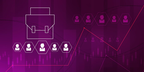 Wall Mural - 2D Digital Abstract Business Networking background
