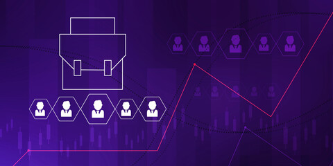 Wall Mural - 2D Digital Abstract Business Networking background
