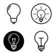 © Artem - Lightbulbs1-3 Flat Icon Set Isolated On White Background