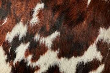 Brown cow skin texture. Agriculture. Smooth surface. close-up on Brown cow skin fur texture