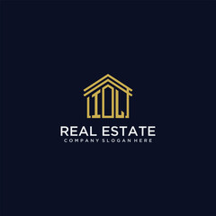 IL initial monogram logo for real estate design