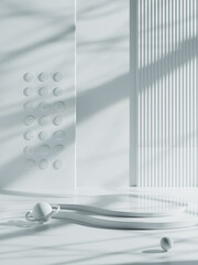 Wall Mural - Creative drawing of 3D simulation scene product stand