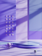 Wall Mural - Creative drawing of 3D simulation scene product stand