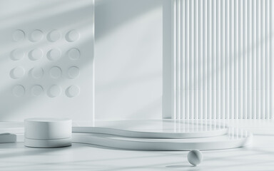 Wall Mural - Creative drawing of 3D simulation scene product stand