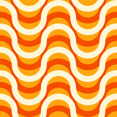 vector seamless pattern with waves. vintage vector background. geometric wallpaper. funky ornament i