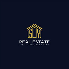 SY initial monogram logo for real estate design