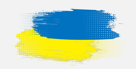 Poster - Ukraine flag brush concept. Flag of Ukraine grunge style banner background