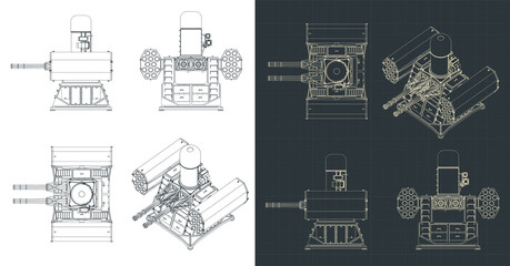 Canvas Print - Shipborne anti-aircraft missile system blueprints