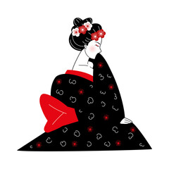 Wall Mural - geisha japanese character