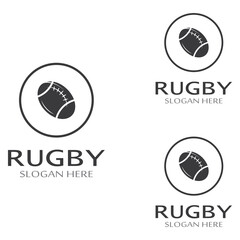 Rugby ball logo. Using a vector illustration template design concept. Can be used for sports logos and a team logo