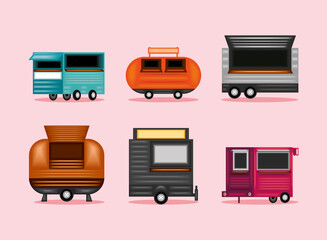 Canvas Print - icons food truck